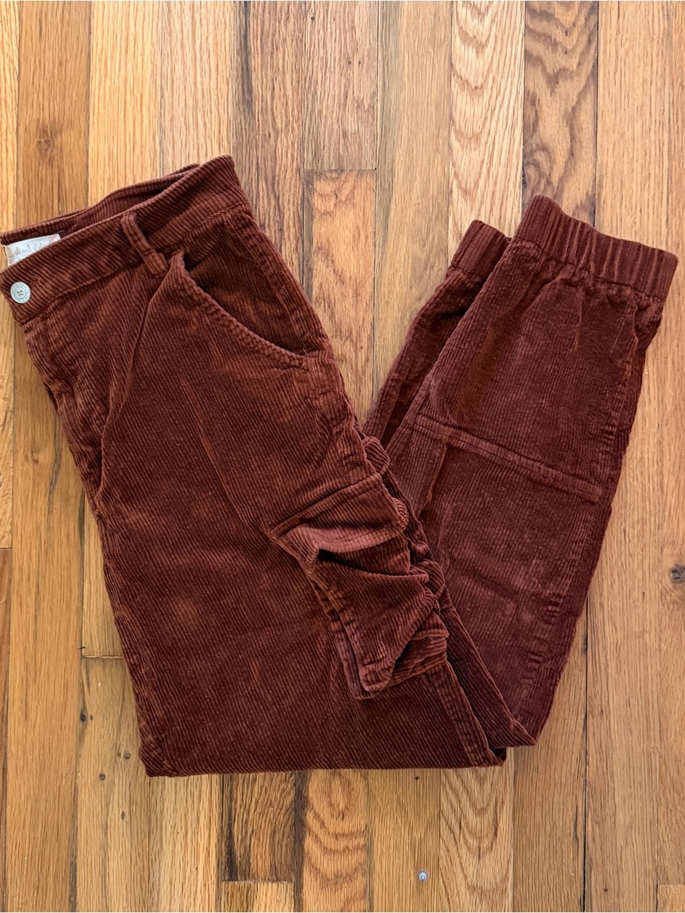 Altar'd State Corduroy Jogger Pants in Rust Brown